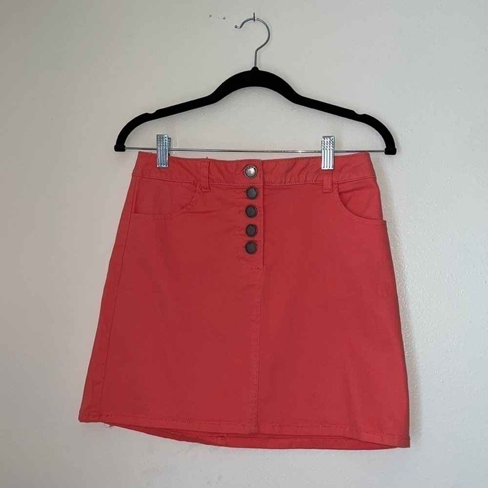 NWT- Copper key skirt - denim skirt - size 7 juniors - coral